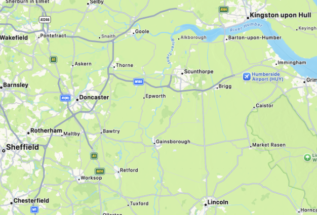 PEAT’s local coverage map, including Scunthorpe, Doncaster and the surrounding region